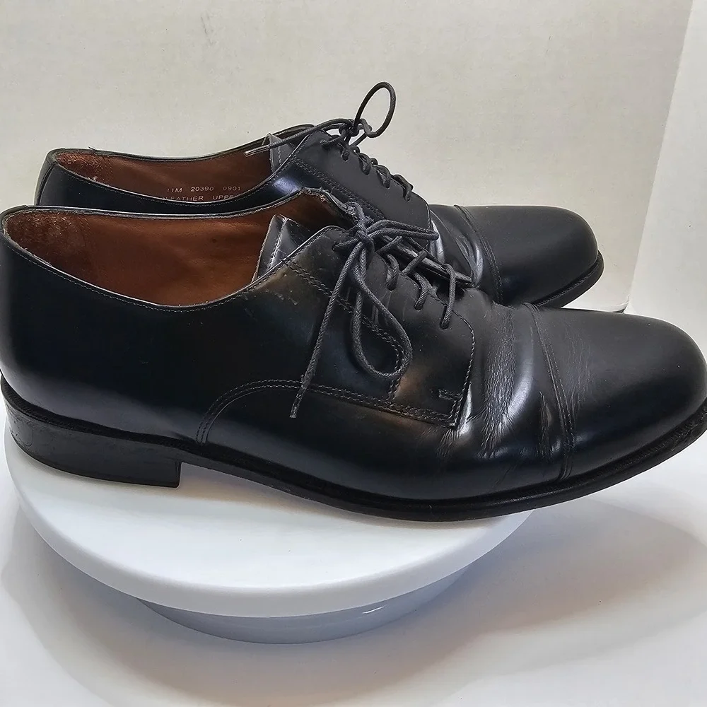 Bostonian Classic First Flex Black Leather Lace Cap Toe Oxford Shoes‎ Size 11 M